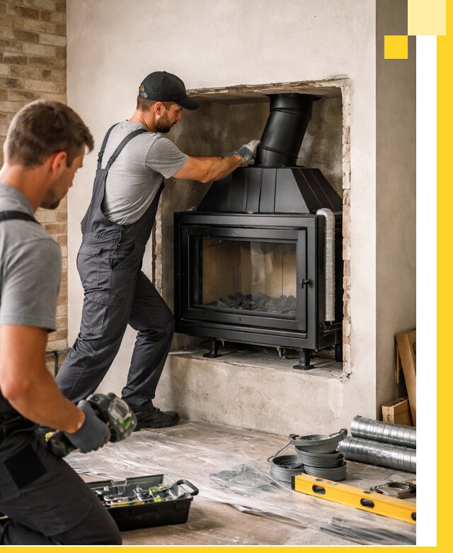 Установка каминных топок в Курске: монтаж, подключение