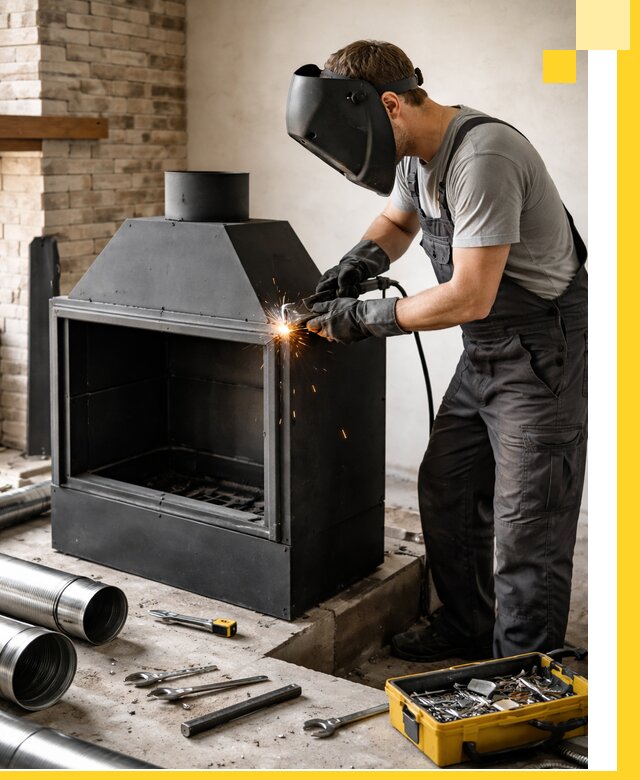 Продажа и установка металлических каминов в Курске под ключ