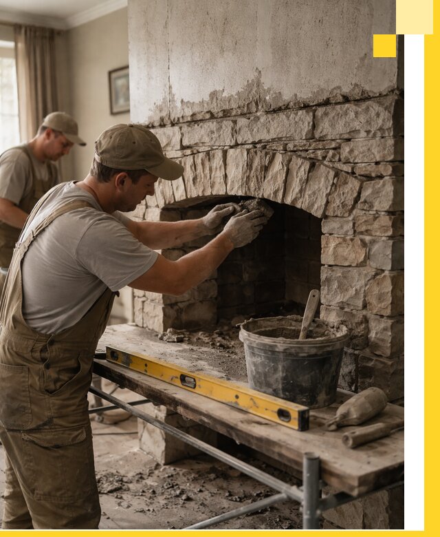 Изготовление каминов под ключ в Курске, монтаж и отделка