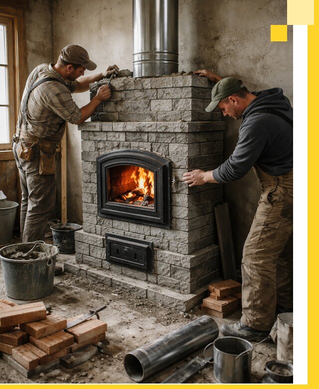 Производство, поставка и монтаж дровяных печей в Курске