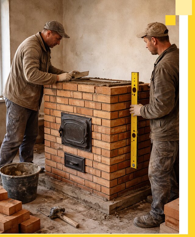 Отопительные печи под ключ в Курске, установка и сборка