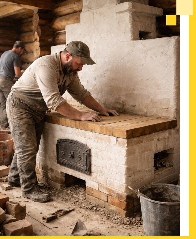 Проектирование и установка русской печи с лежанкой в Курске