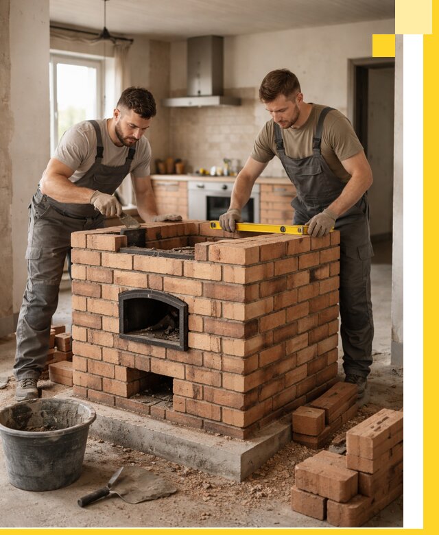 Установка и монтаж печей в частном доме в Курске под ключ