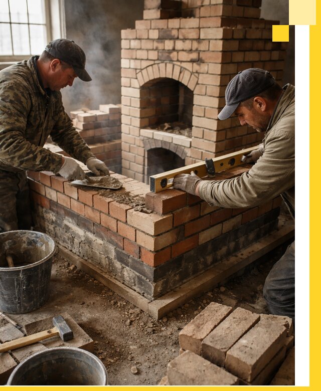 Изготовление и монтаж печей и каминов из кирпича в Курске