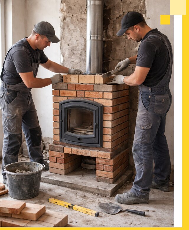 Монтаж печи камина под ключ в Курске с гарантией и пусконаладкой