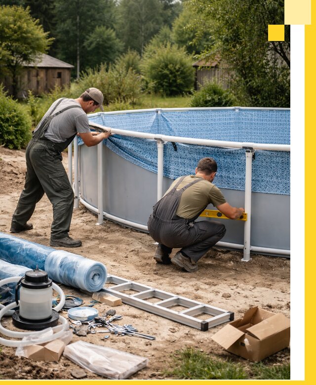 Установка и монтаж каркасных бассейнов в Курске под ключ