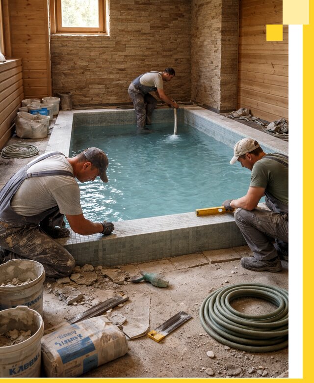 Проектирование и строительство бассейнов для бани в Курске