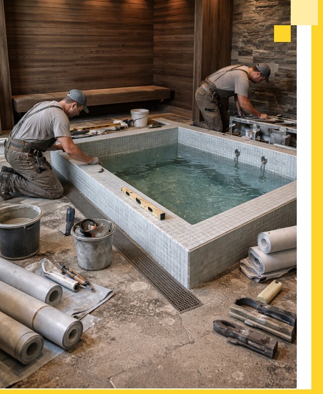 Установка и строительство бассейнов для сауны в Курске