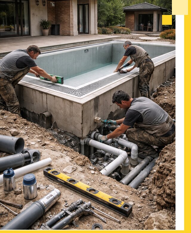 Строительство переливных бассейнов в Курске под ключ