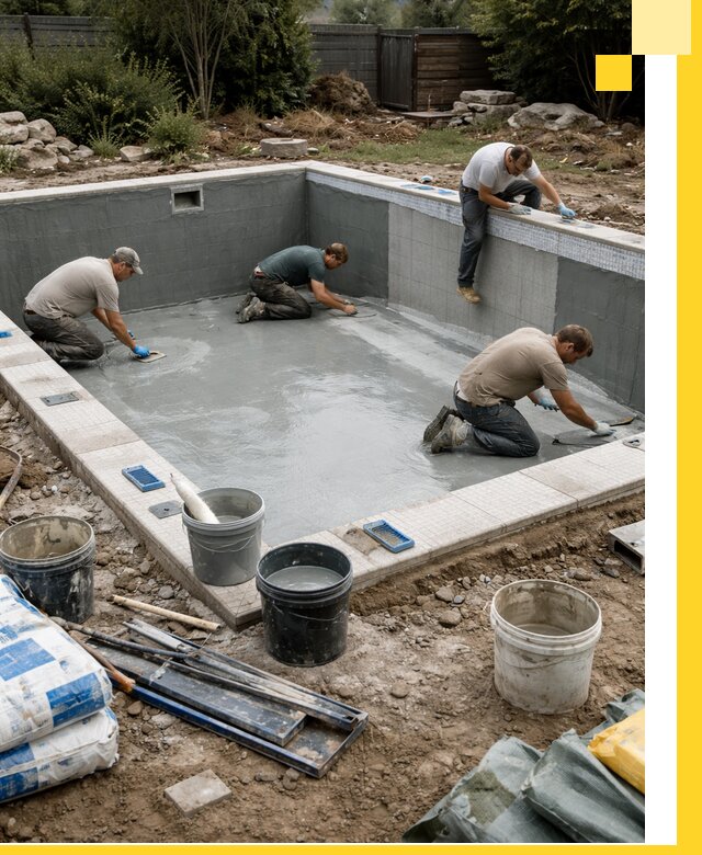 Изготовление и монтаж чаши бассейна под ключ в Курске