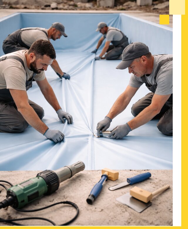 ПВХ пленка для бассейнов с монтажом и гарантией в Курске