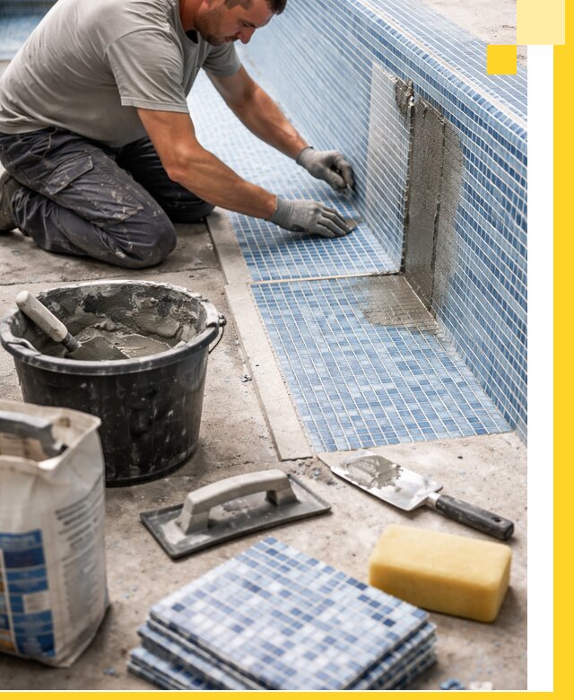 Укладка и ремонт мозаики для бассейнов под ключ в Курске