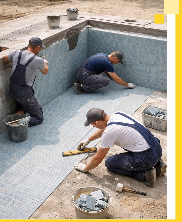 Укладка и установка плитки для бассейнов под ключ в Курске