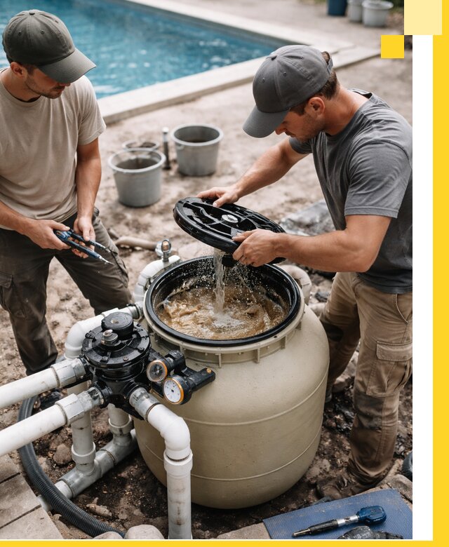 Установка и обслуживание песочных фильтров для бассейнов в Курске