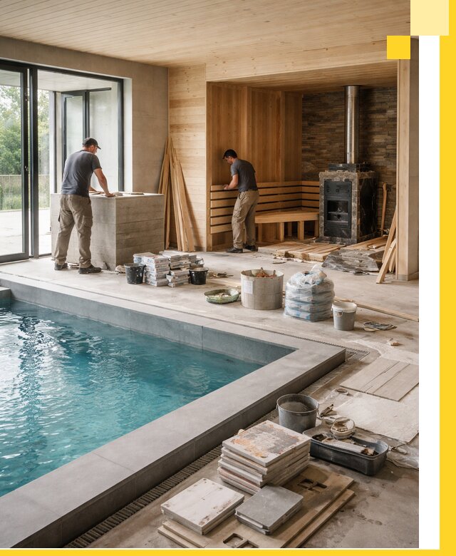 Проектирование и строительство бань с бассейном в Курске