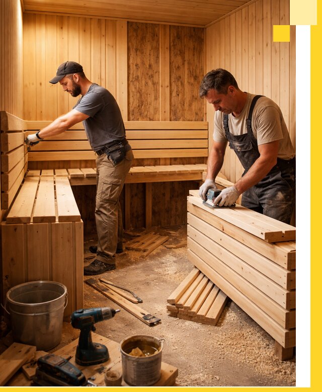 Профессиональный комплексный ремонт саун под ключ в Курске