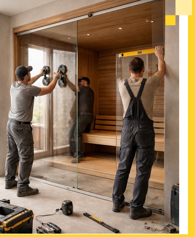 Производство и монтаж стеклянных саун под ключ в Курске