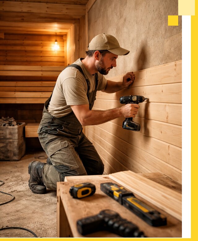 Профессиональная внутренняя отделка бани в Курске под ключ