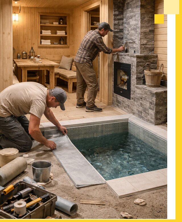 Строительство бань с комнатой отдыха под ключ в Курске