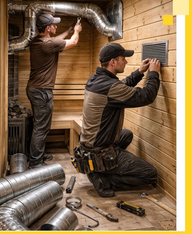 Проектирование и монтаж вентиляции бани в Курске под ключ