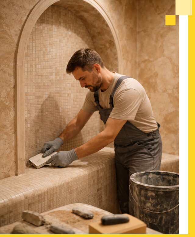 Профессиональная отделка хамамов с мозаикой под ключ в Курске