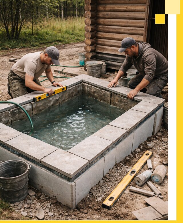 Изготовление и установка холодных купелей под ключ в Курске